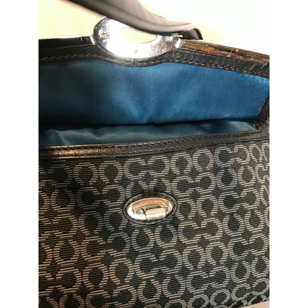 Coach Madison Madeline East/West Satchel Black/Gray Sig Jacquard EUC - Picture 7 of 10